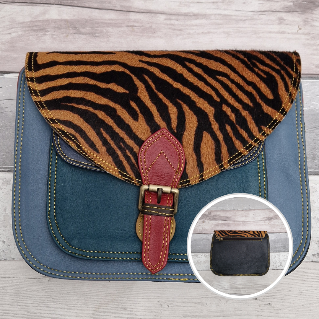 Tanvi - Leather Animal Print Crossbody Bag