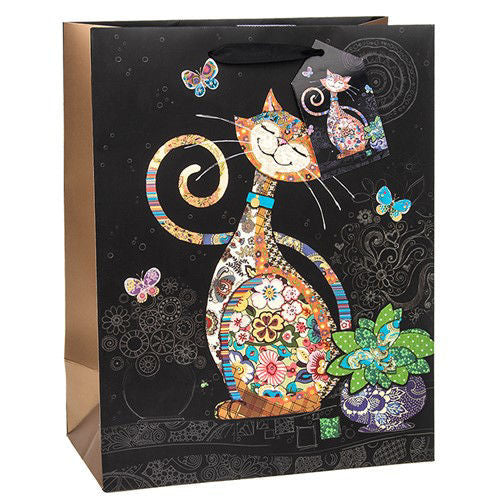 Photo of a Gift Bag with a large smiling Cat