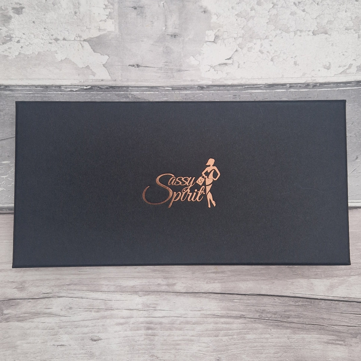 Sassy Spirit branded black glove gift box
