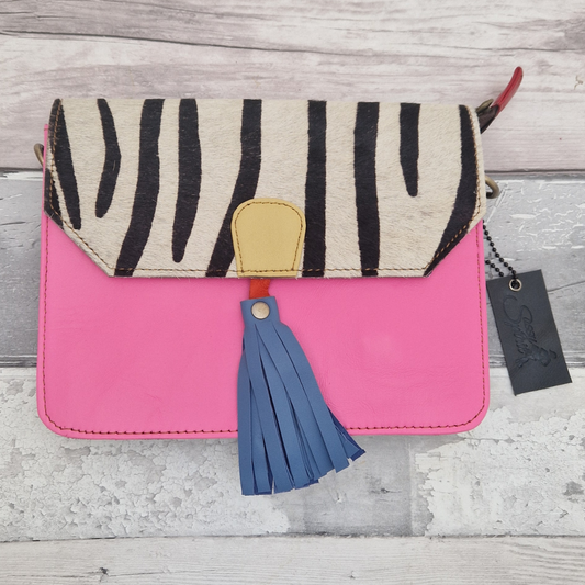 Pushpa - Recycled Leather Crossbody Bag with tassel