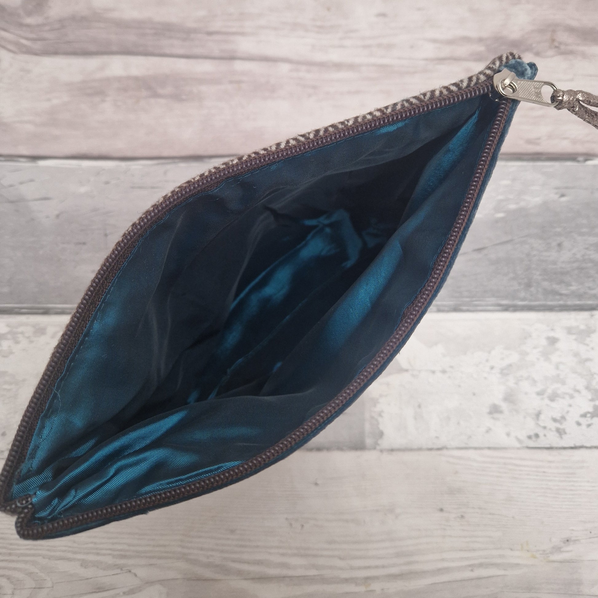 Silk Lined make up bag.