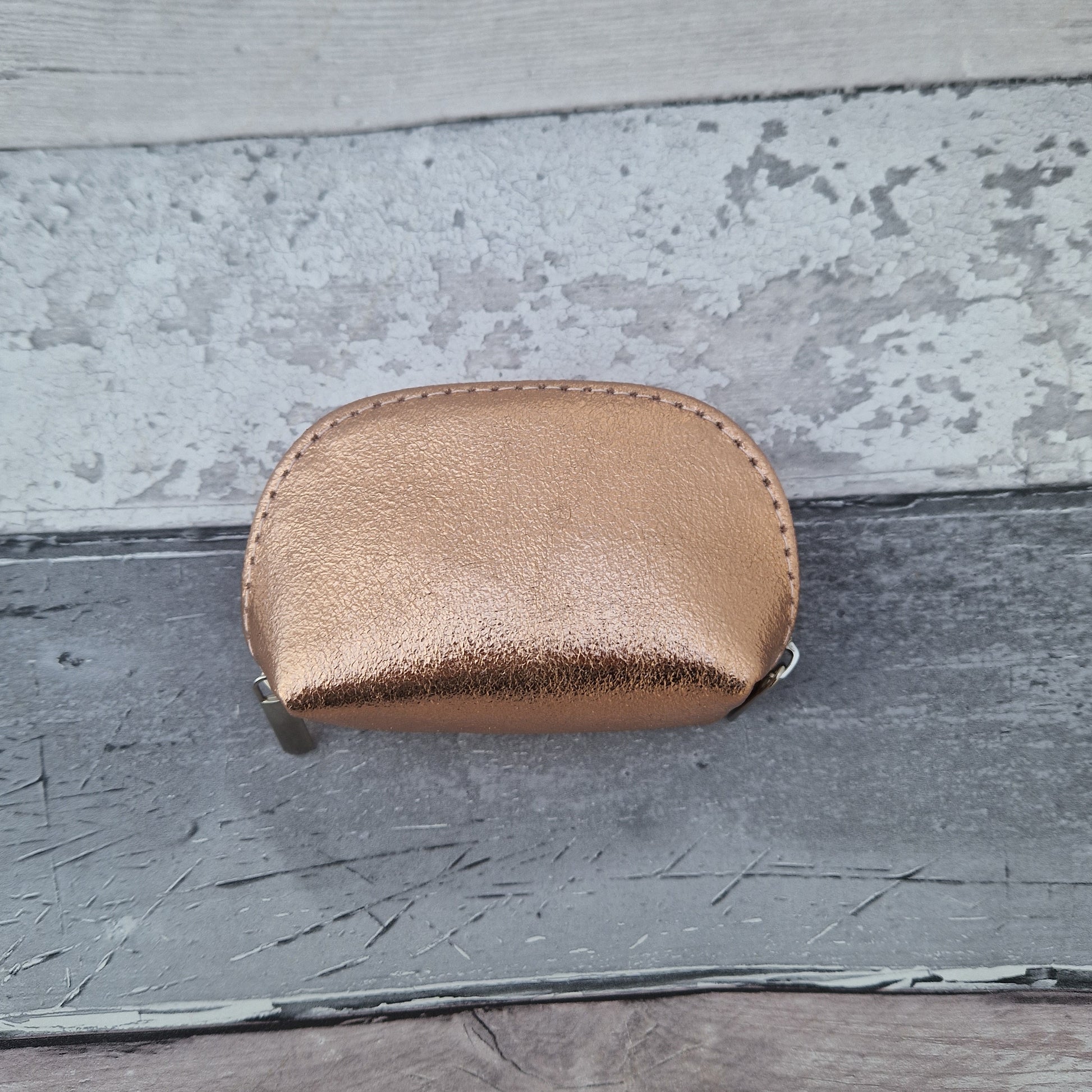 Metallic Rose Gold Leather Coin purse