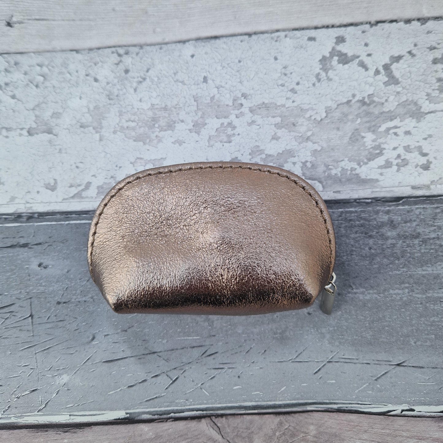 Metallic Bronze Leather Coin purse