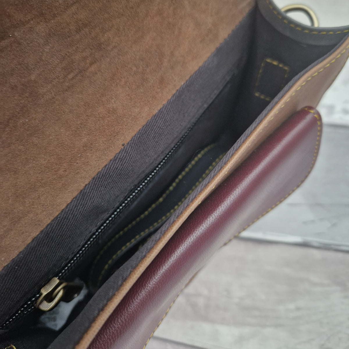 Interior view of Chandra bag by Sassy Spirit.