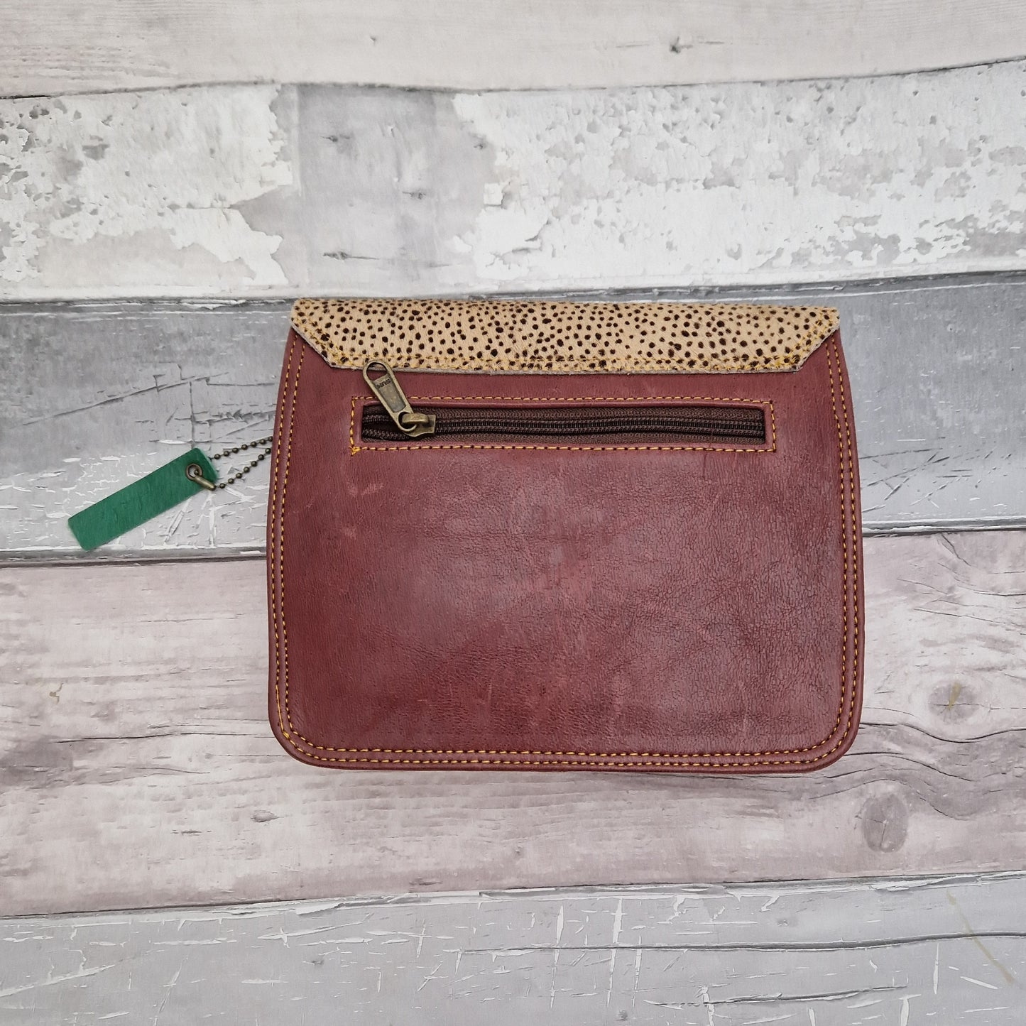 Green Leather Spot Print Bag - Bella