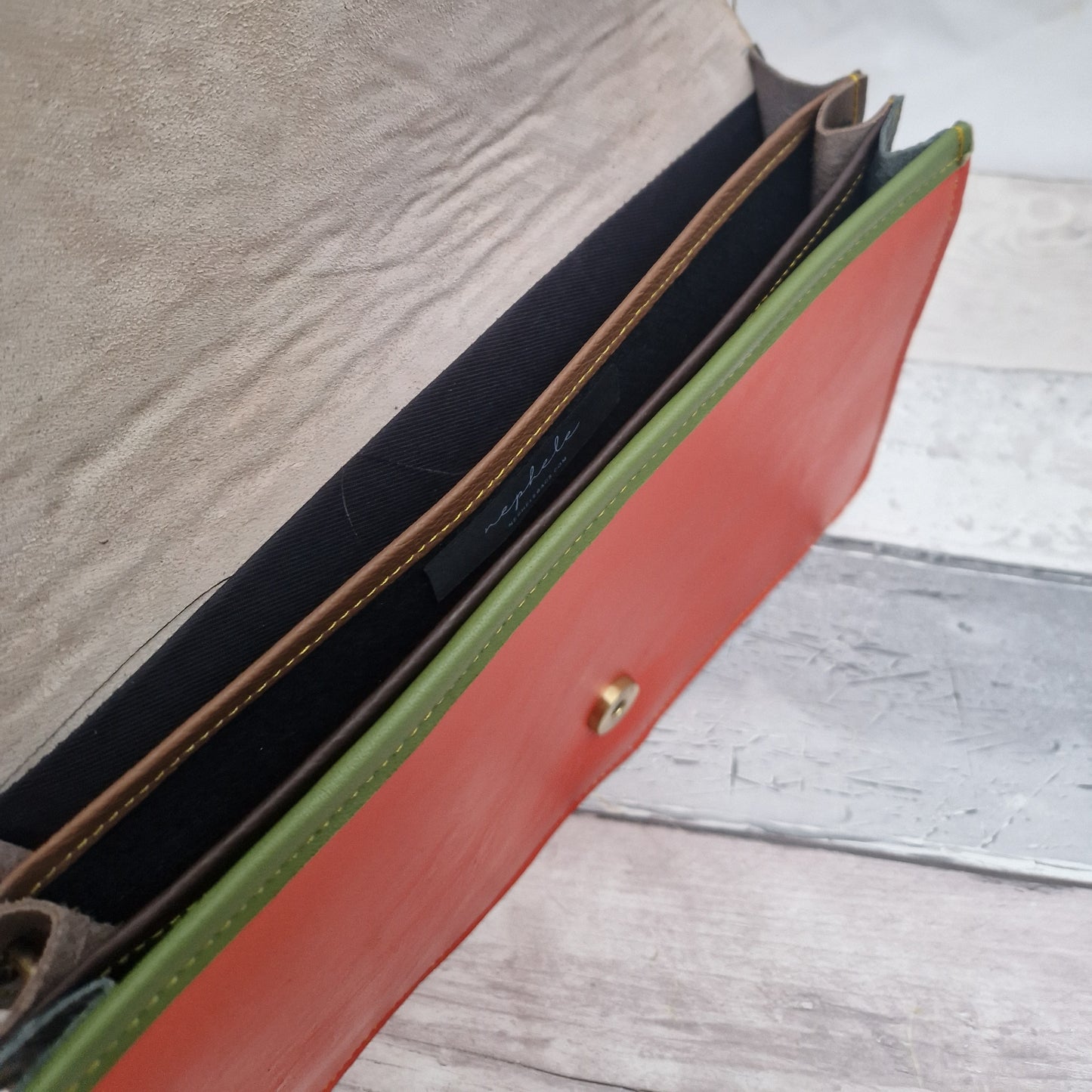 Jaffa Orange Leather Spot Print Bag - Lydia