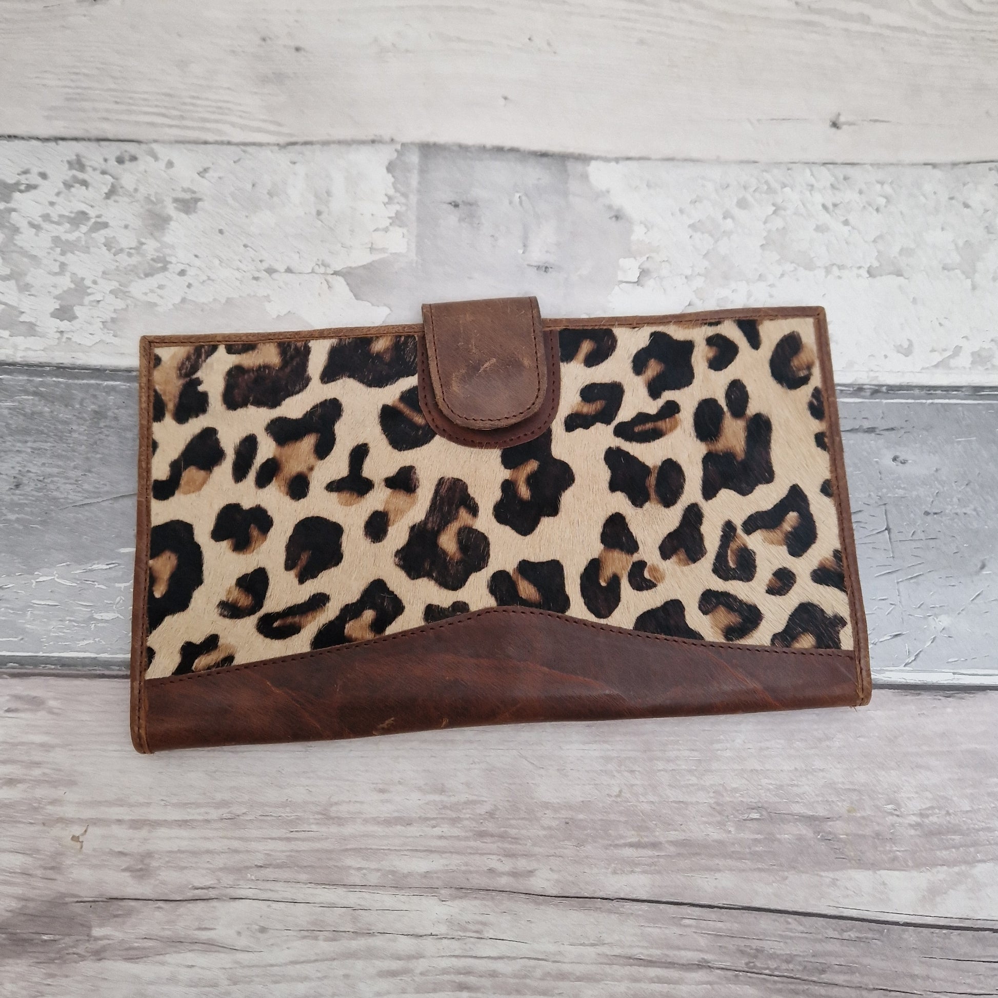 Textured Leopard print leather personal organiser