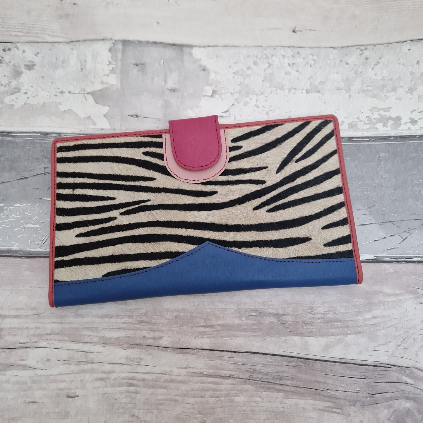 Zebra Print Organiser. All leather with a textured finish.