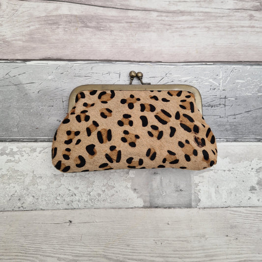 Animal Print Clutch Bag in a textured finish.