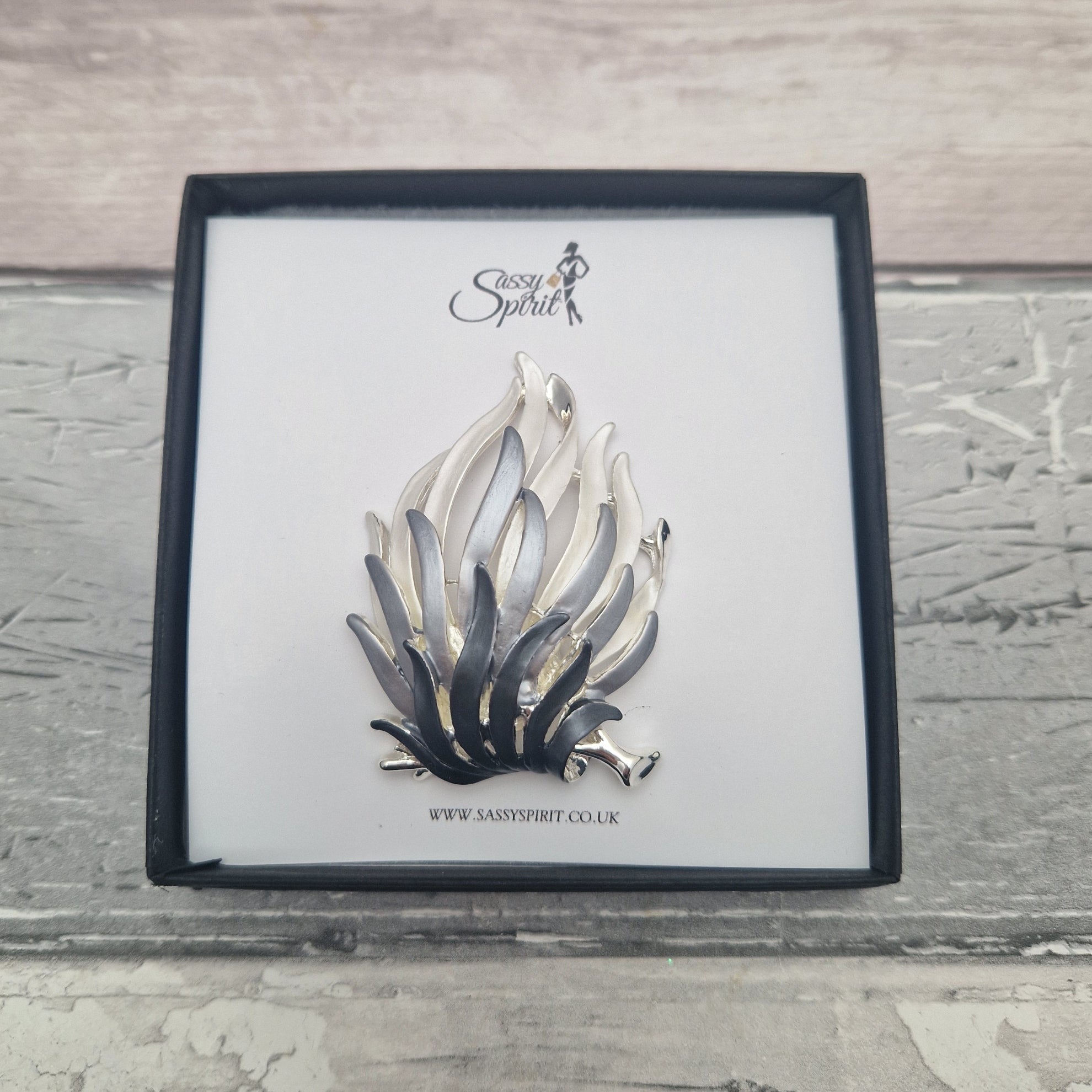 Silver Flames Magnetic Brooch | Sculptural Design | Scarf Clasp | Gift ...