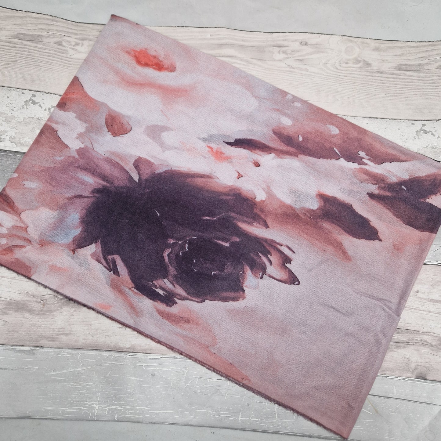 Pink and Burgundy floral scarf.