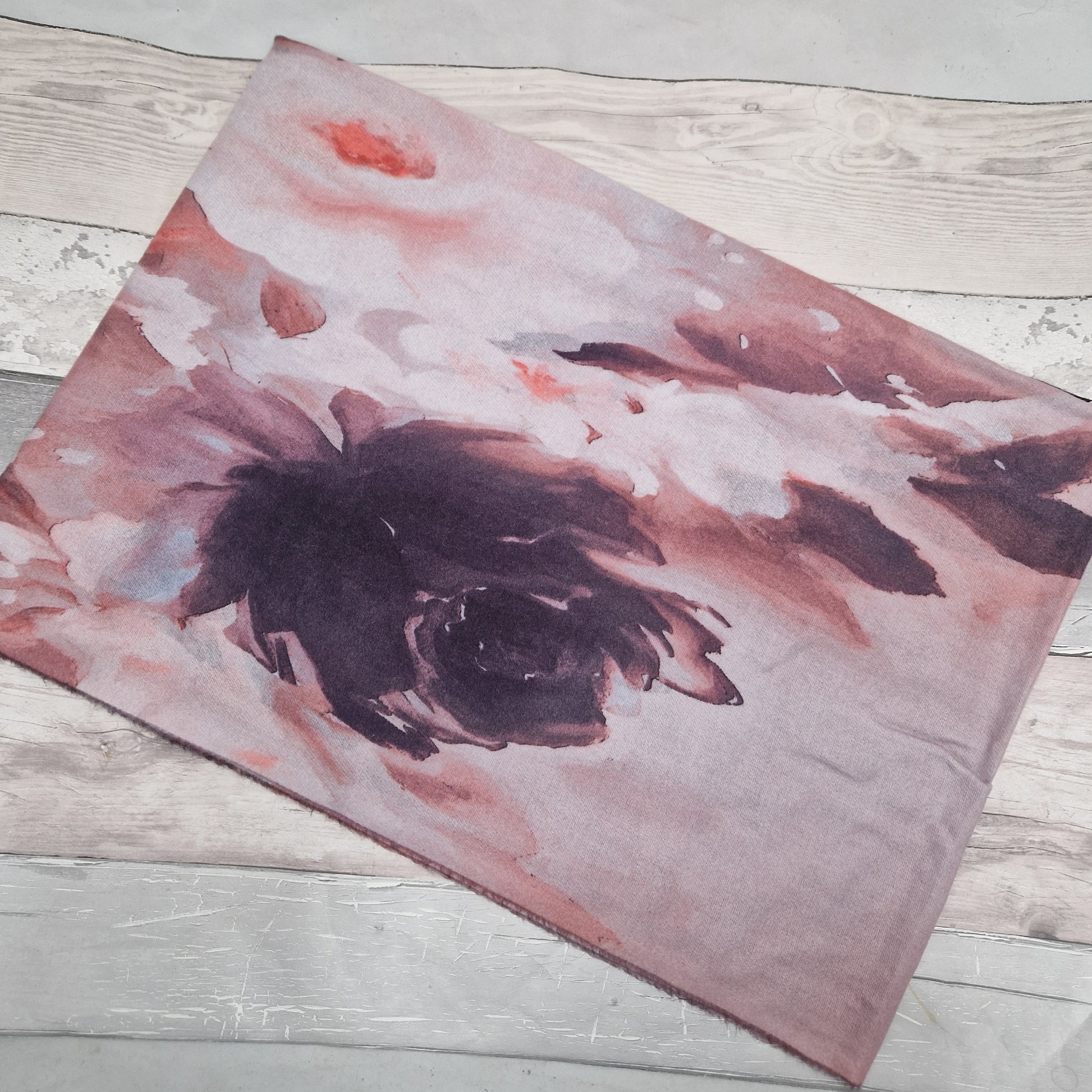 Pink and Burgundy floral scarf.