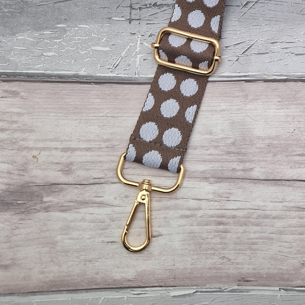 Brown and White Spot - Bag Strap