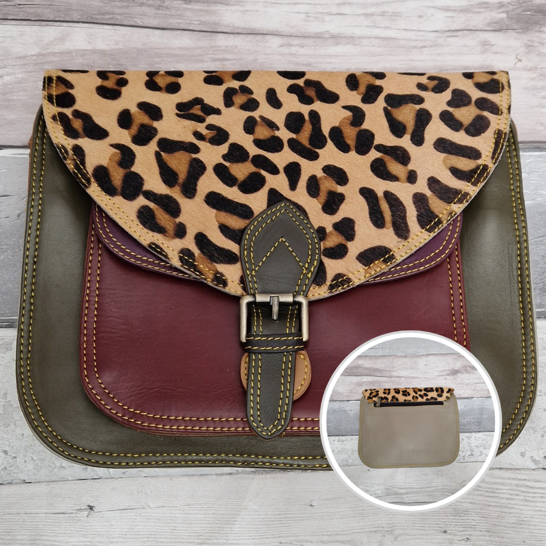 Tanvi - Leather Animal Print Crossbody Bag