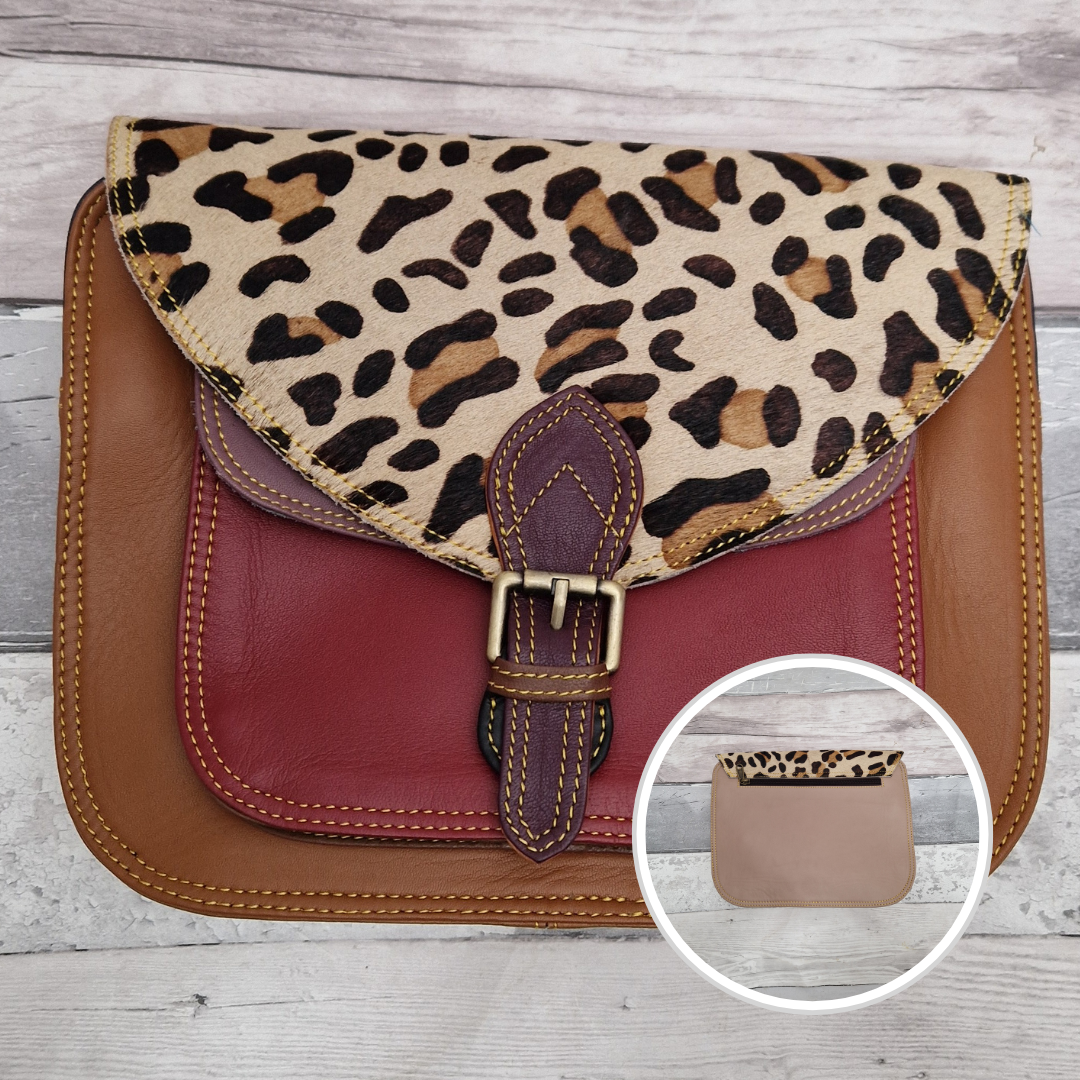Tanvi - Leather Animal Print Crossbody Bag