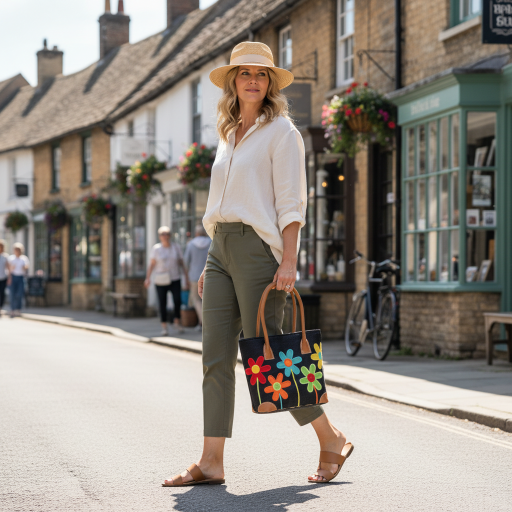 Black Floral Basket - High Street