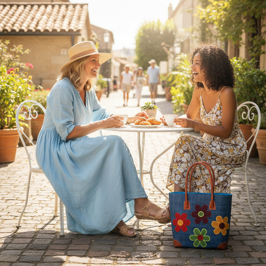 Blue Flower Basket - Café