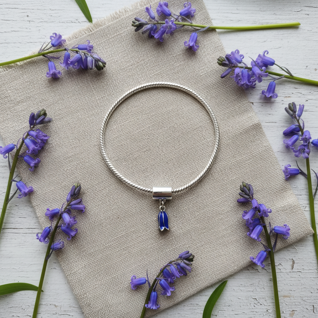 Bluebell Bracelet Charm – Flat Lay