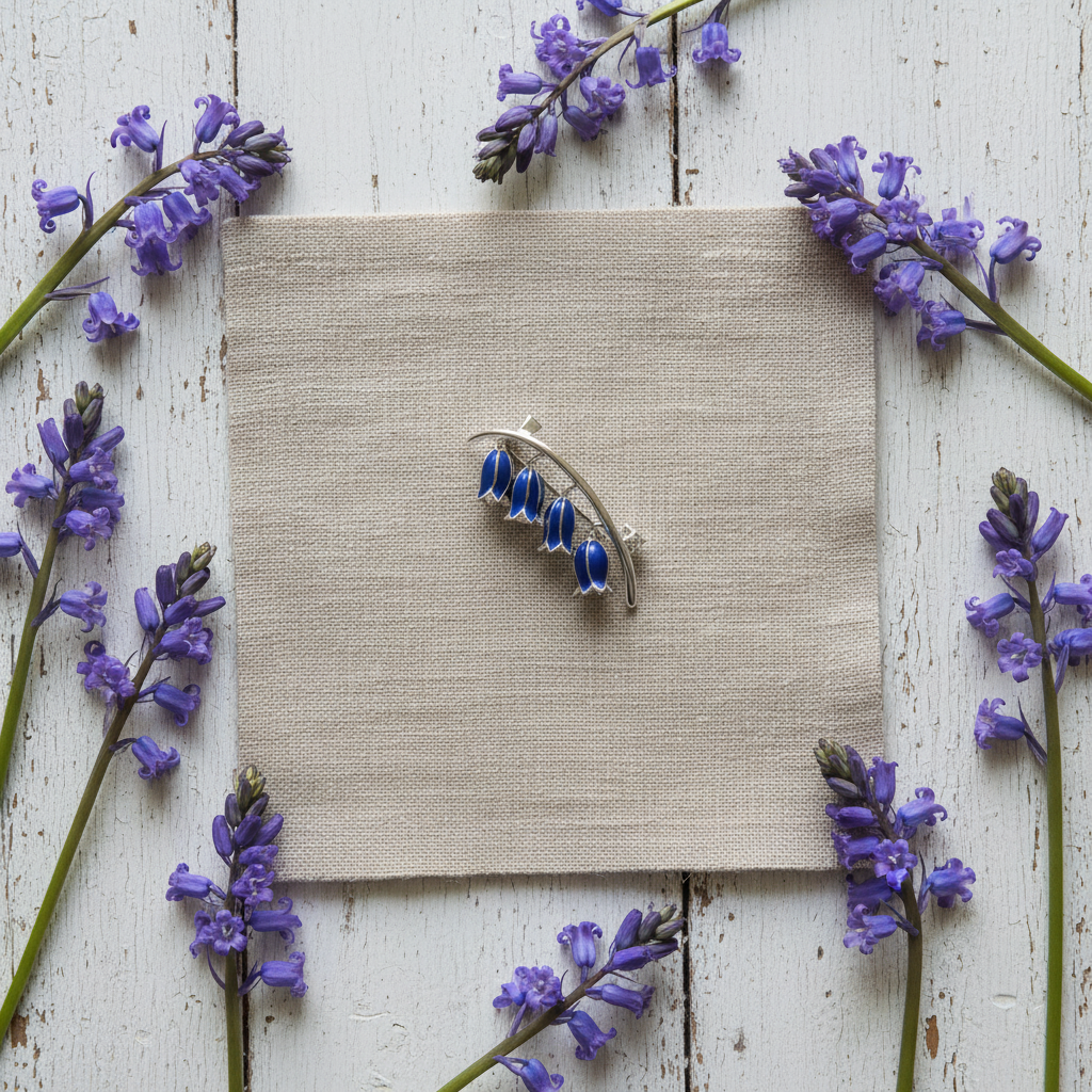 Bluebell Brooch – Flat Lay
