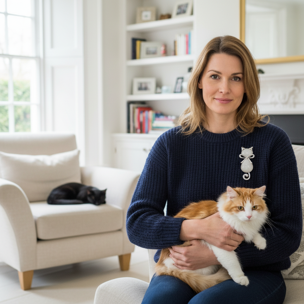 Cat Brooch - Modelled