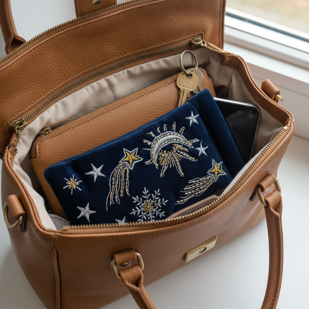 Glasses case in handbag