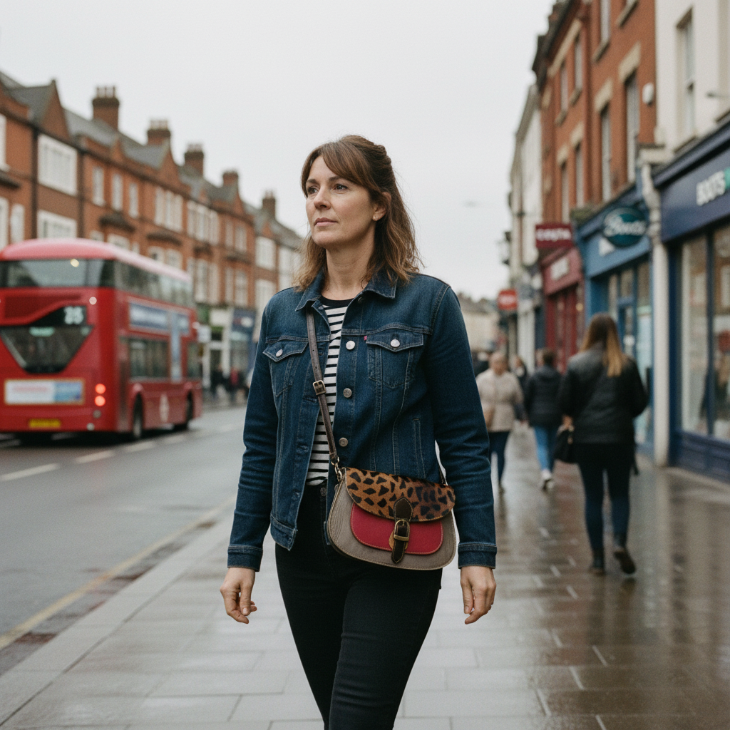 Grey leopard saddle bag