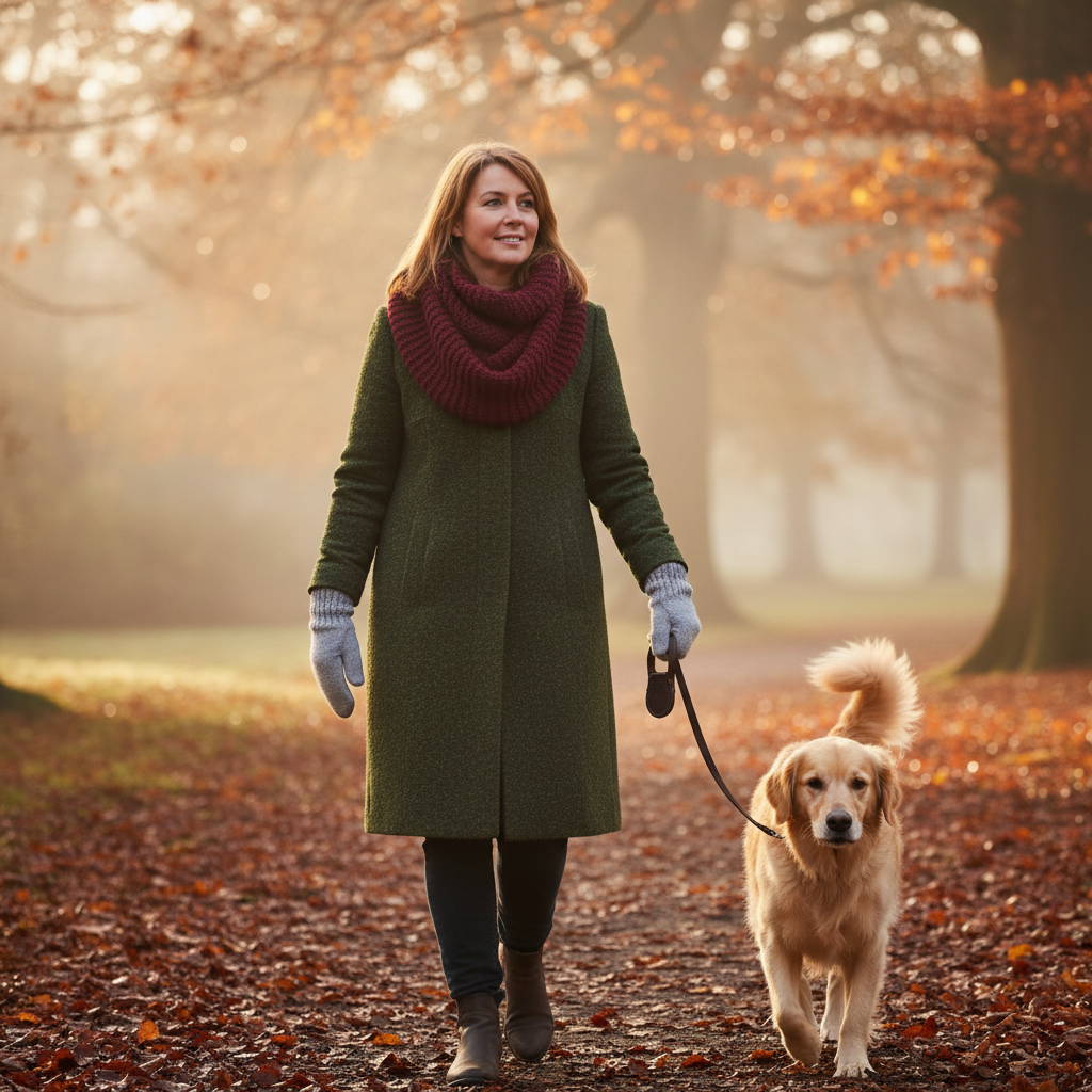 Grey Mittens - Dog Walk in Autumn Park