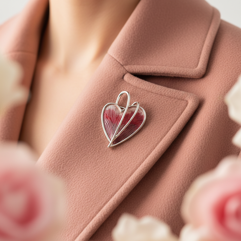 Heart Brooch - Worn