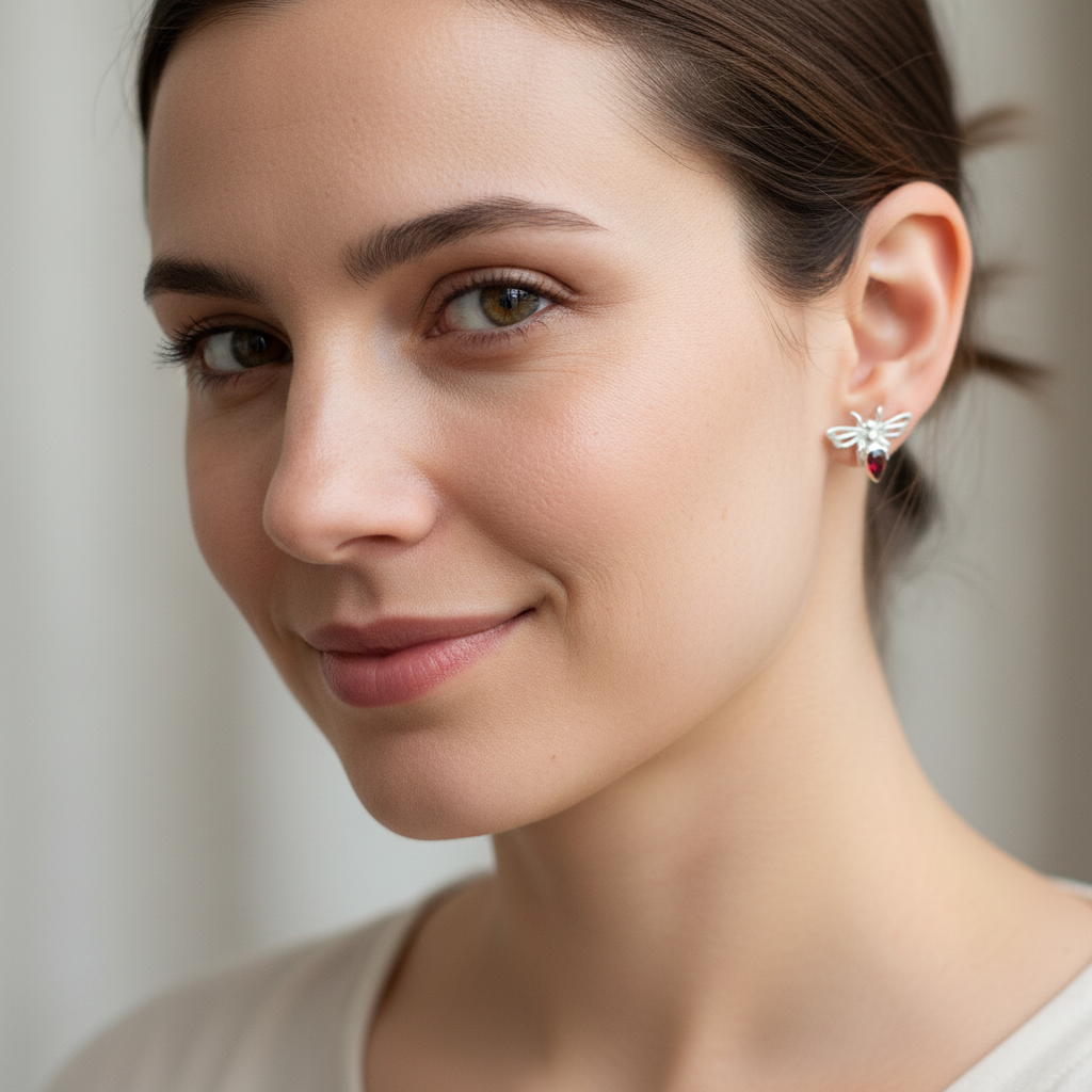 Lifestyle bee stud earring shot