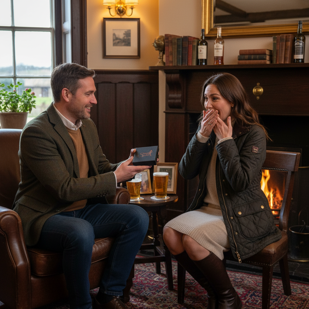 Man gifting to a woman - British