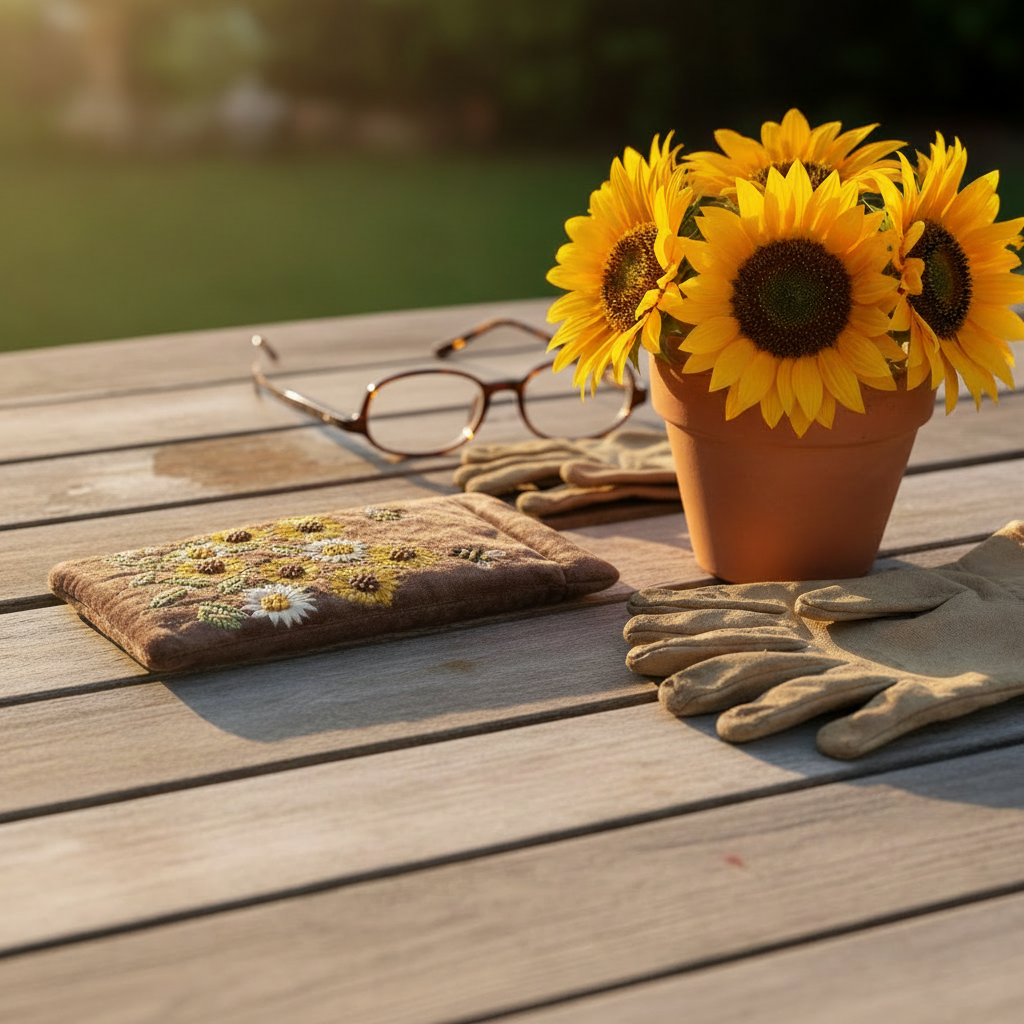 Maple Brown — Sunflower Field & Bees with glasses