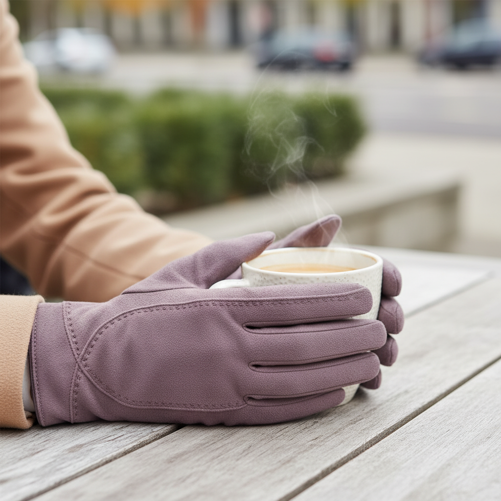 Mauve gloves lifestyle