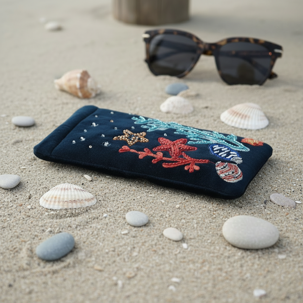 Midnight Navy — Underwater Garden with sunglasses