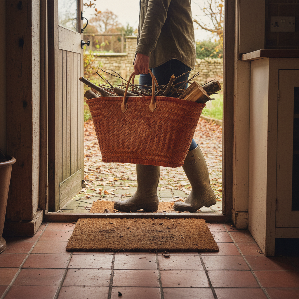Orange Basket - Carrying Logs In