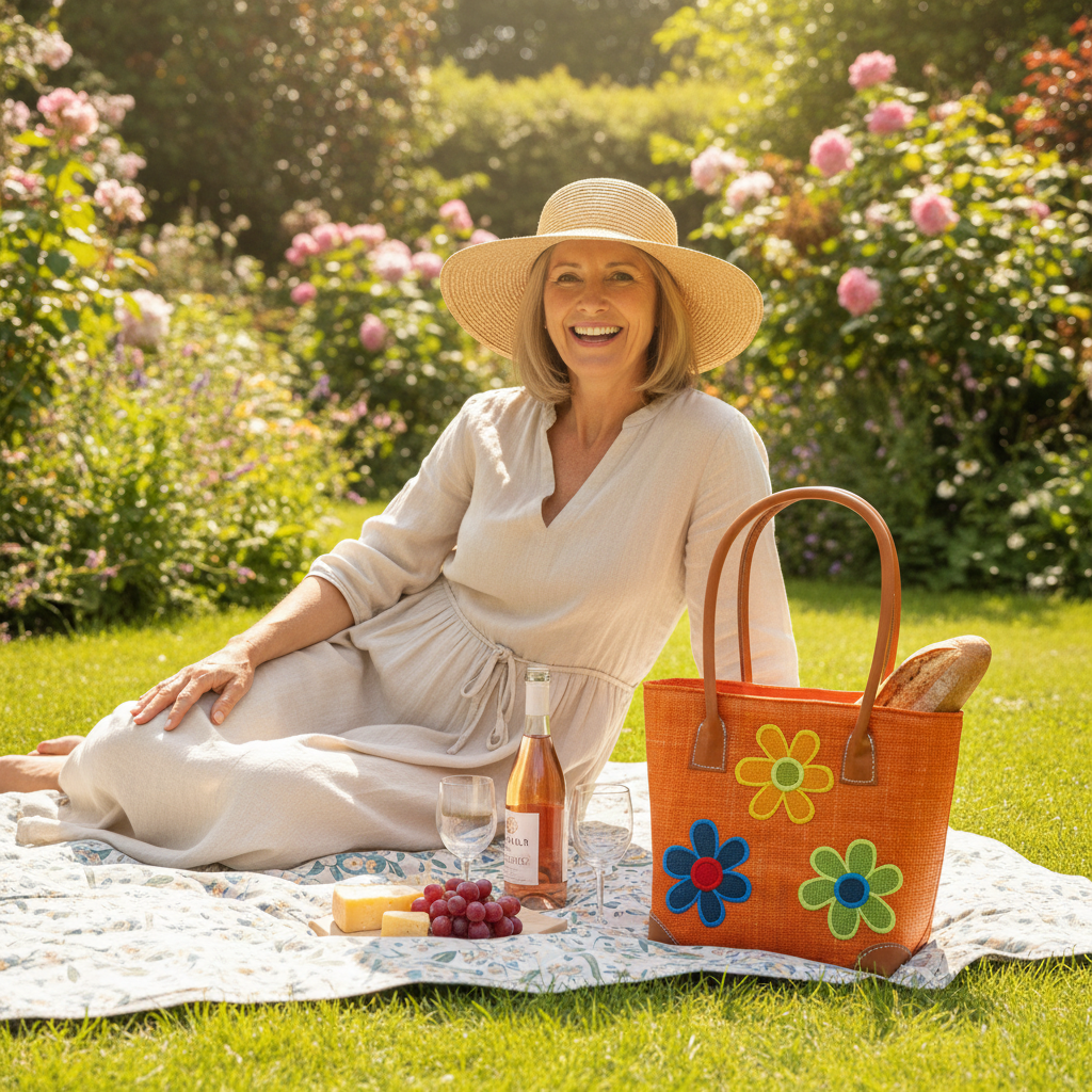 Orange Flower Basket - Picnic