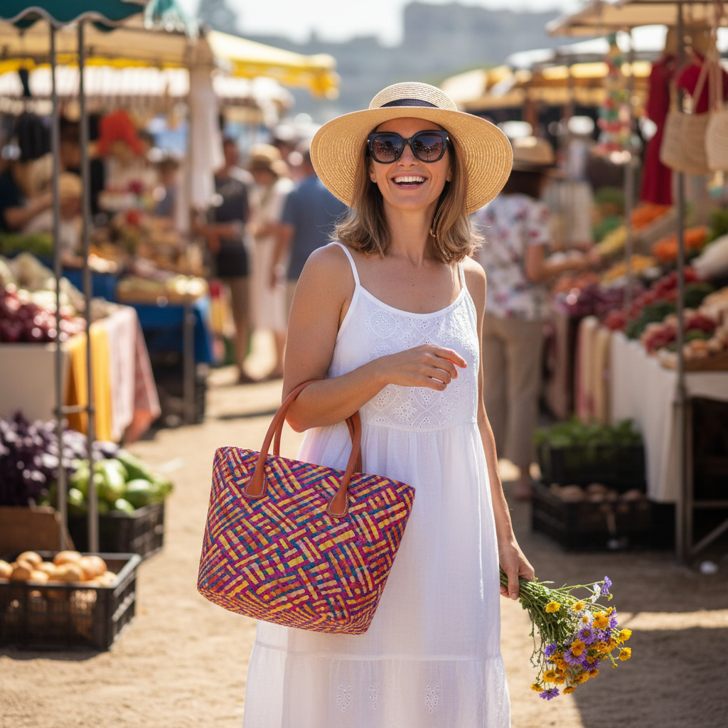 Patchwork Basket - Summer Market