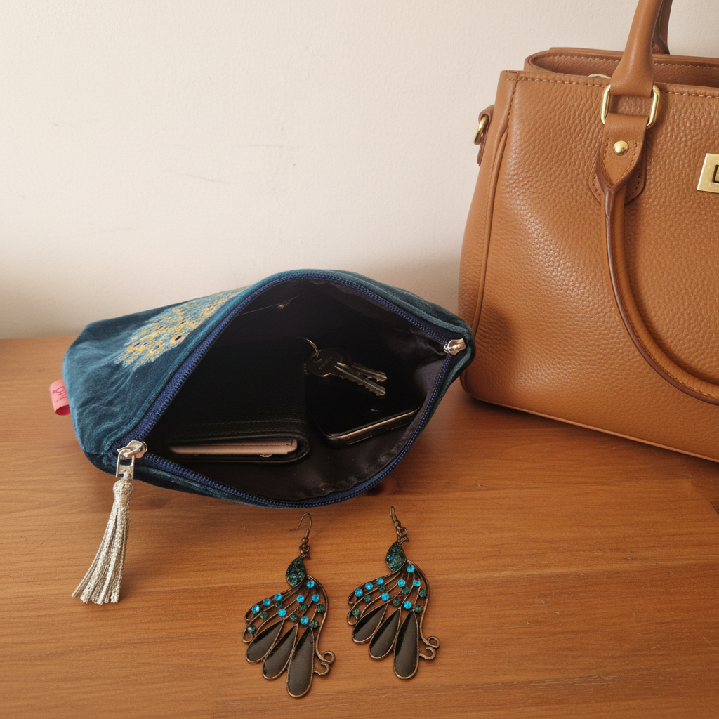 Peacock Bag Handbag Organiser Lifestyle