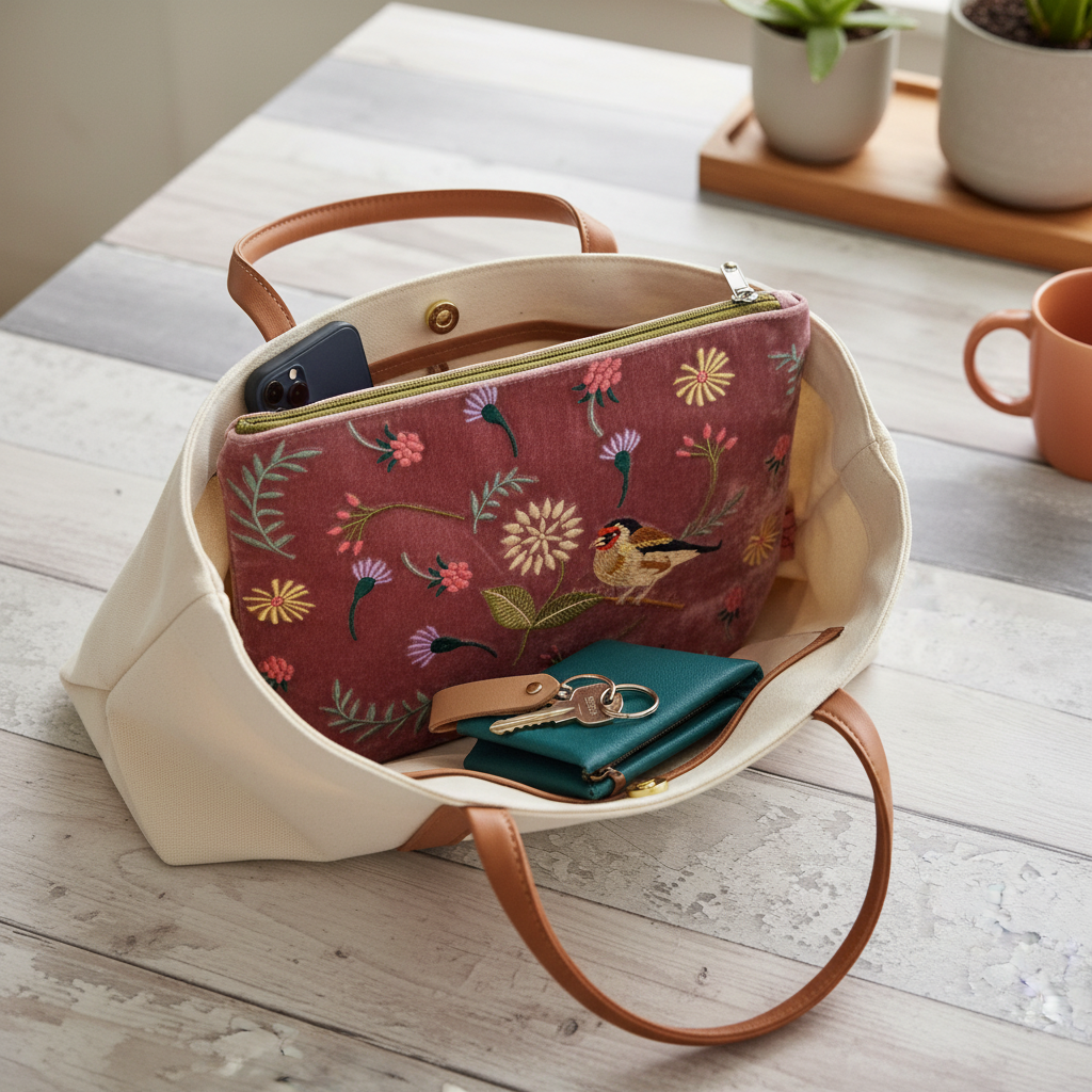 Pink Goldfinch Bag Handbag Organiser