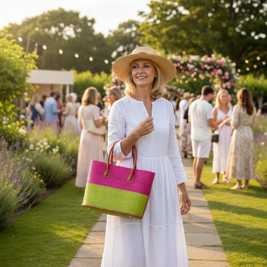 Pink & Lime Basket - Garden Party