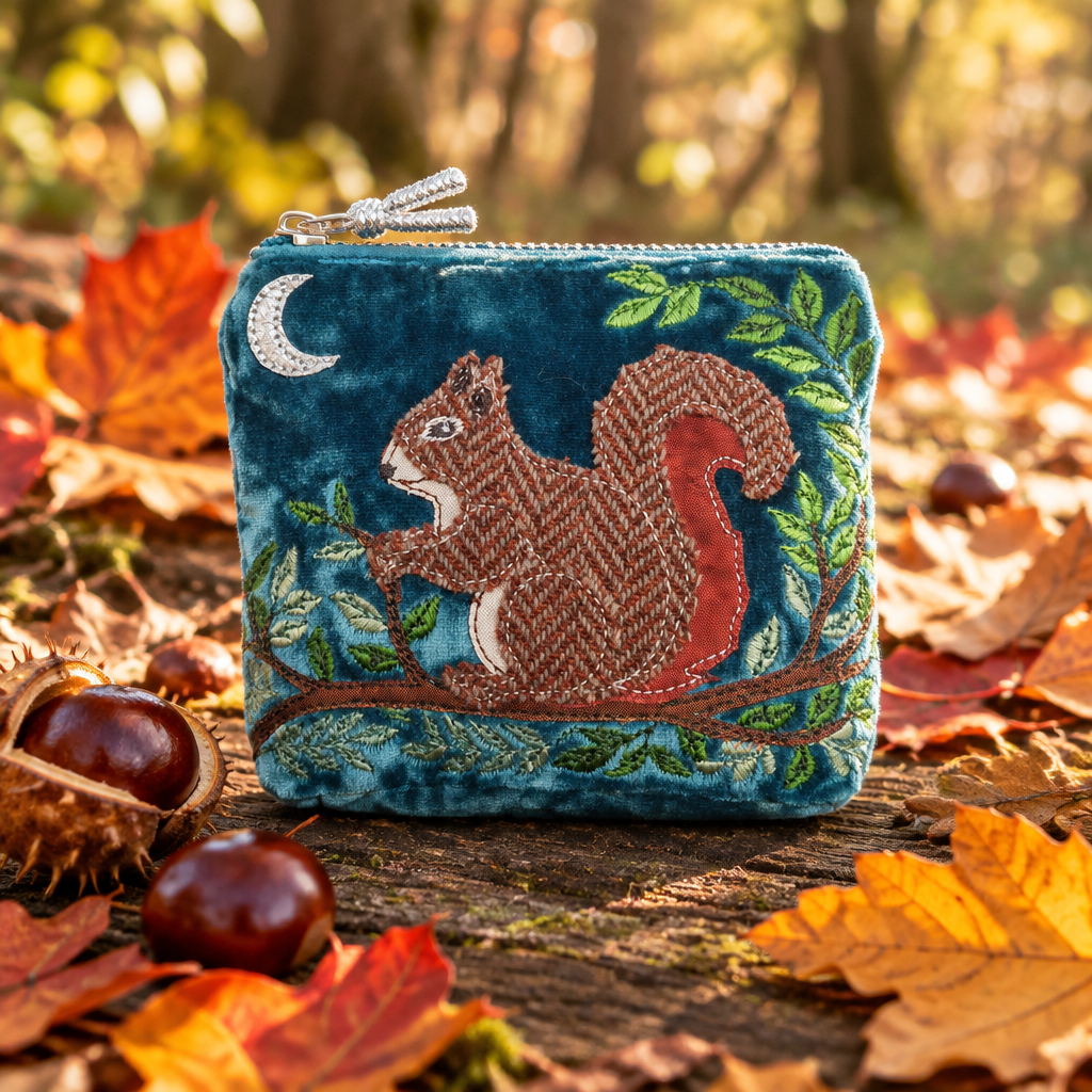 Red Squirrel Purse Autumn