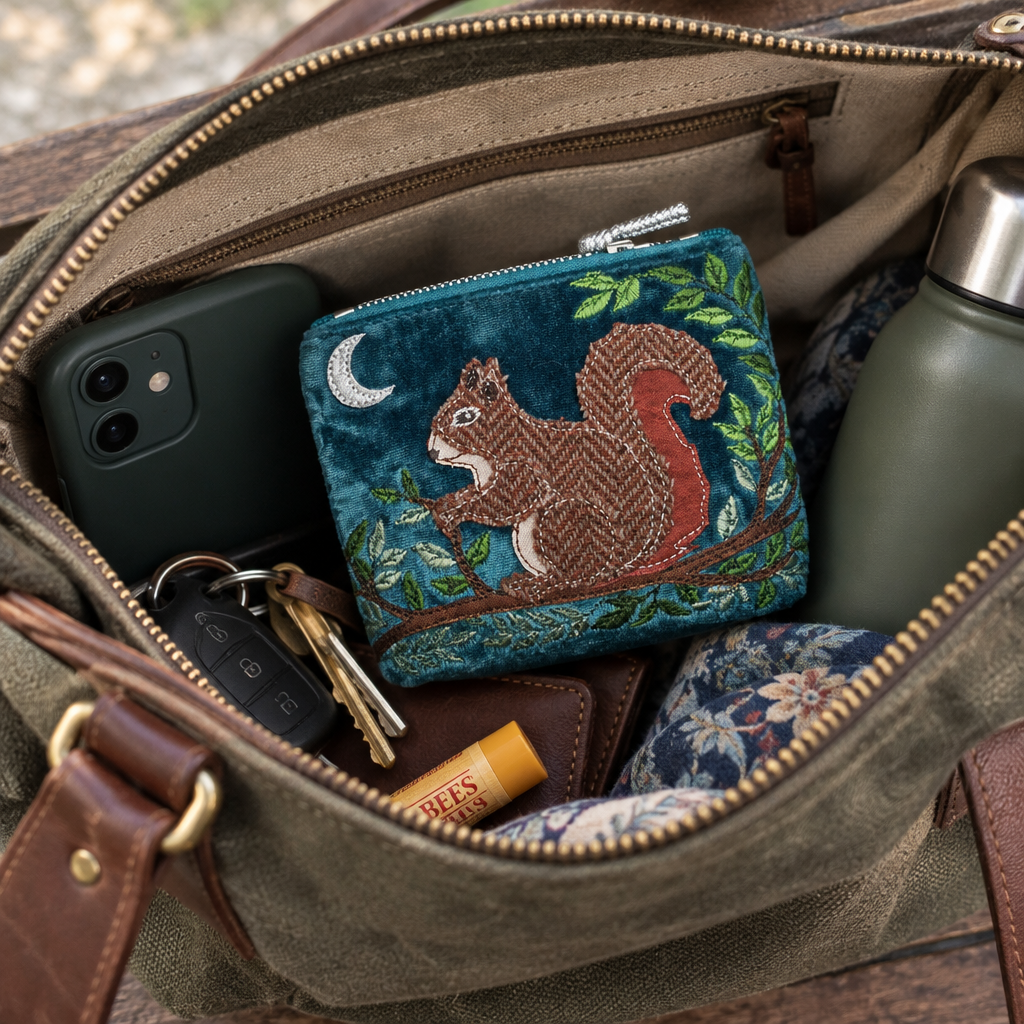 Red Squirrel Purse Handbag