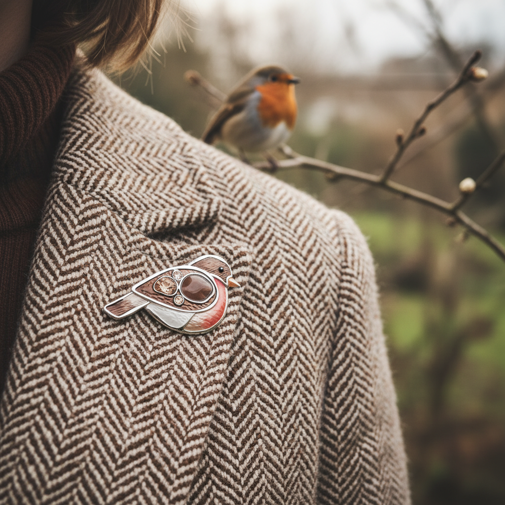 Robin Brooch - Worn