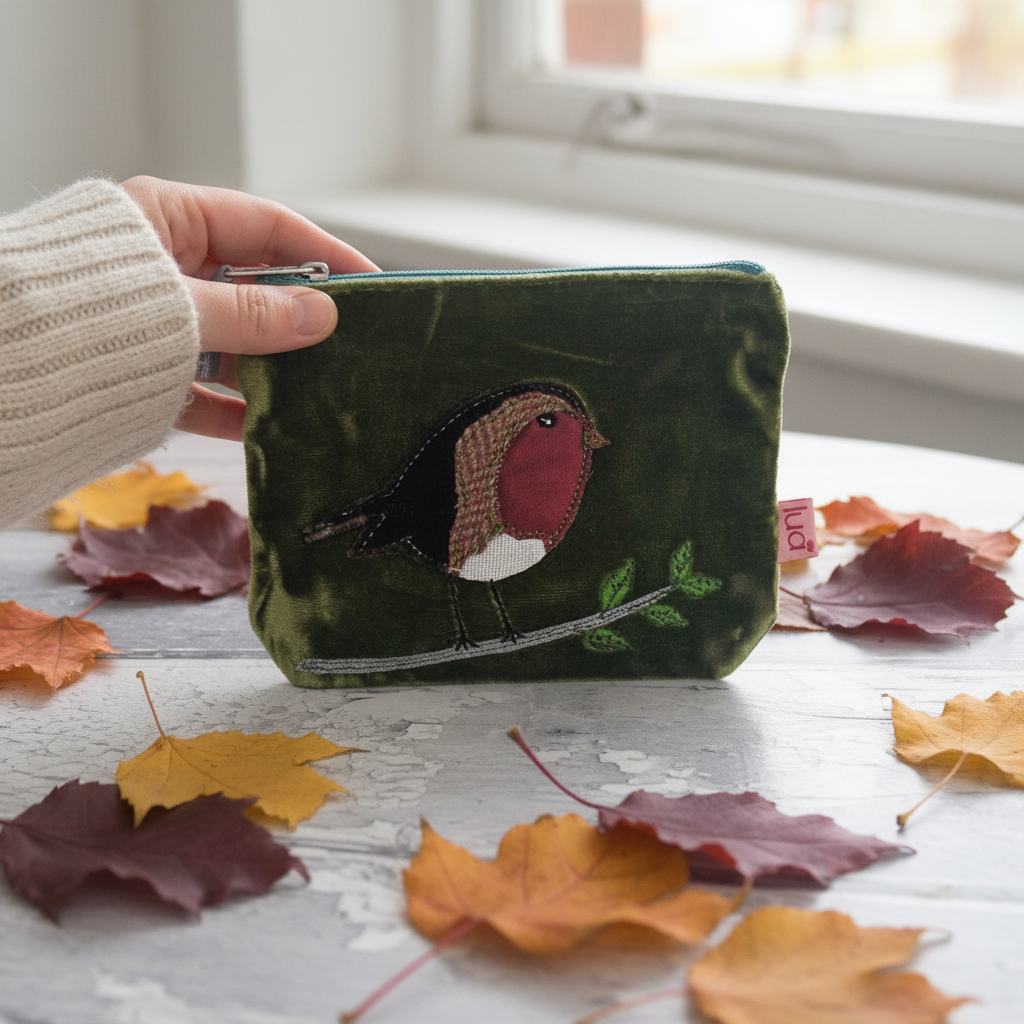 Robin Velvet Purse Lifestyle