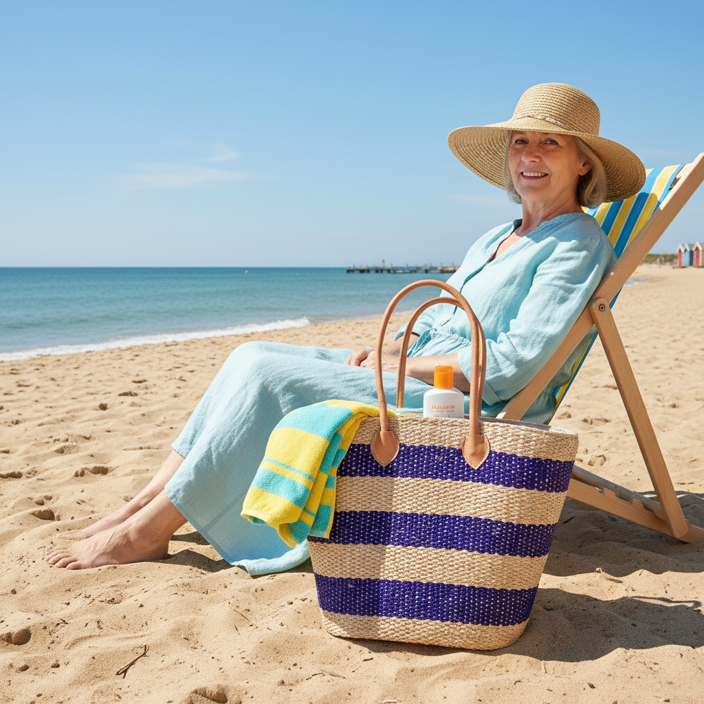 Stripe Basket - Beach