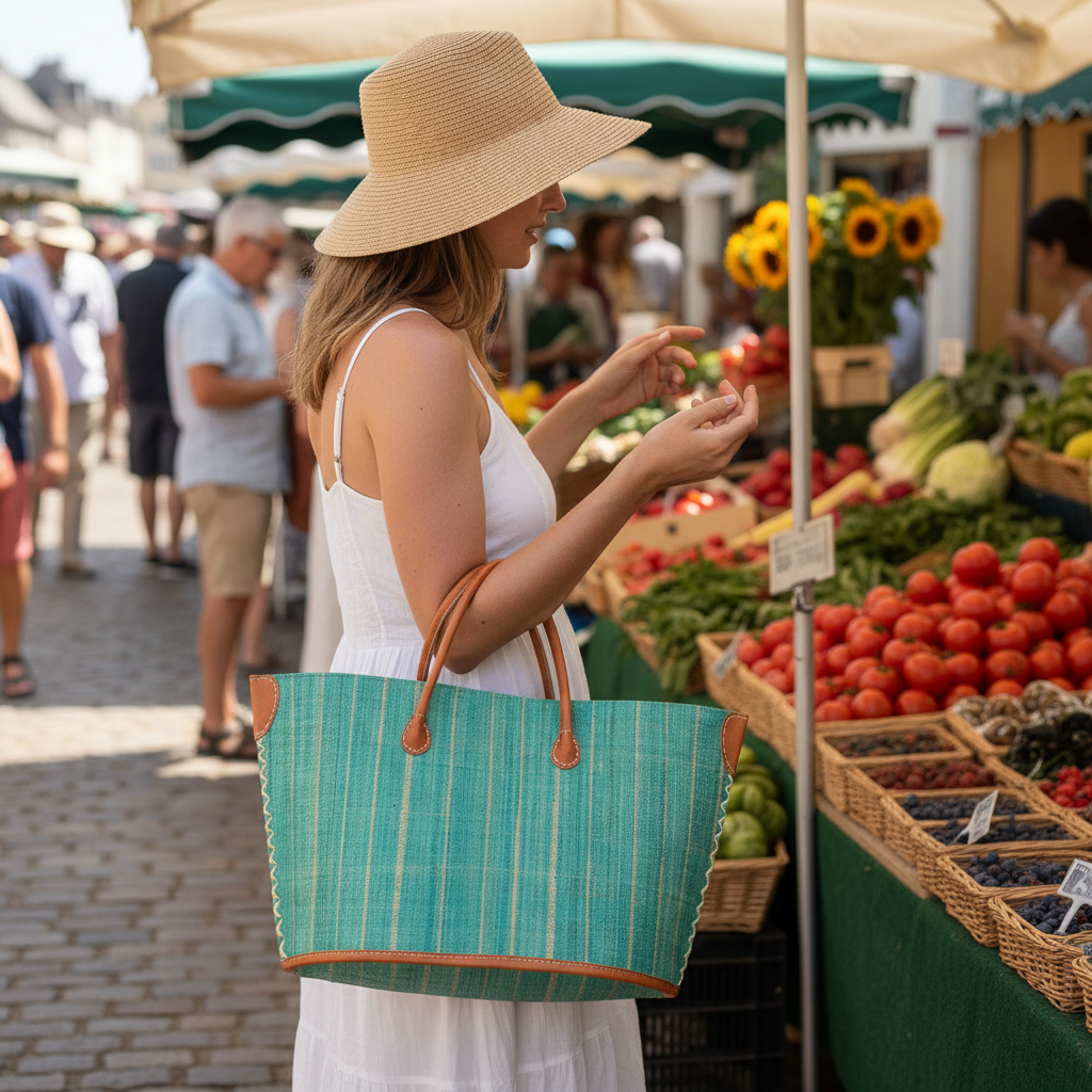 Teal basket market shot