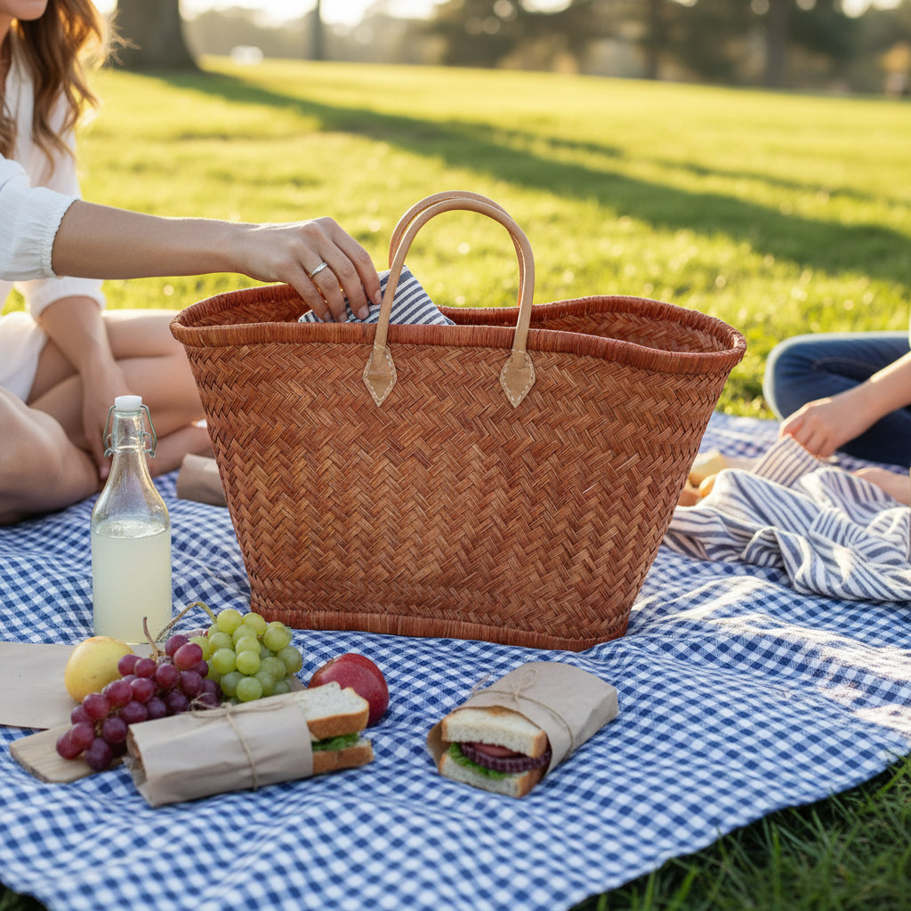 Terracotta basket picnic