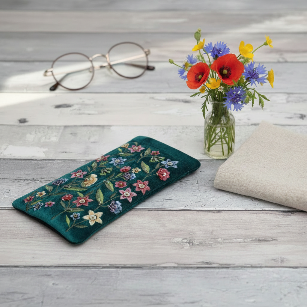 Turquoise Blue — Wildflower Stems with glasses