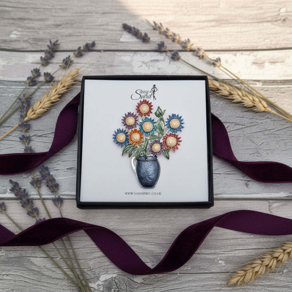 Vase of Flowers Brooch - Gift Shot