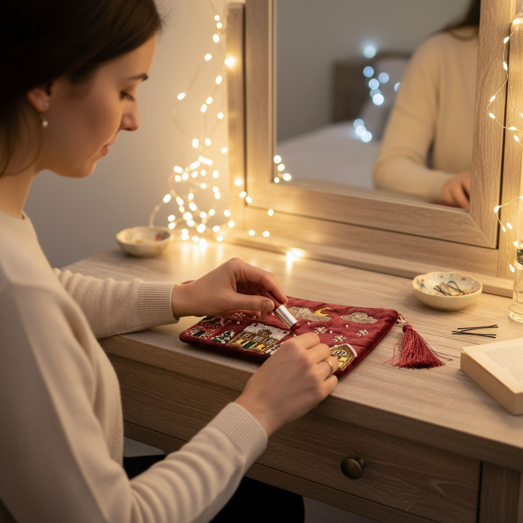 Winter village pouch dressing table