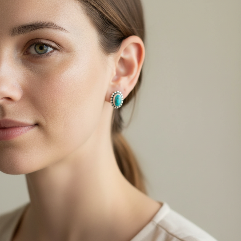 Zoomed out lifestyle earring shot